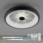 Schwarze LED-Deckenleuchte Vertigo, Ø 46,5 cm, mit Kristalleffekt und Fernbedienung.