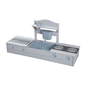 roba 2in1 Balkonsandkasten und Matschküche Grau FSC-Zertifiziert inkl. Zubehör