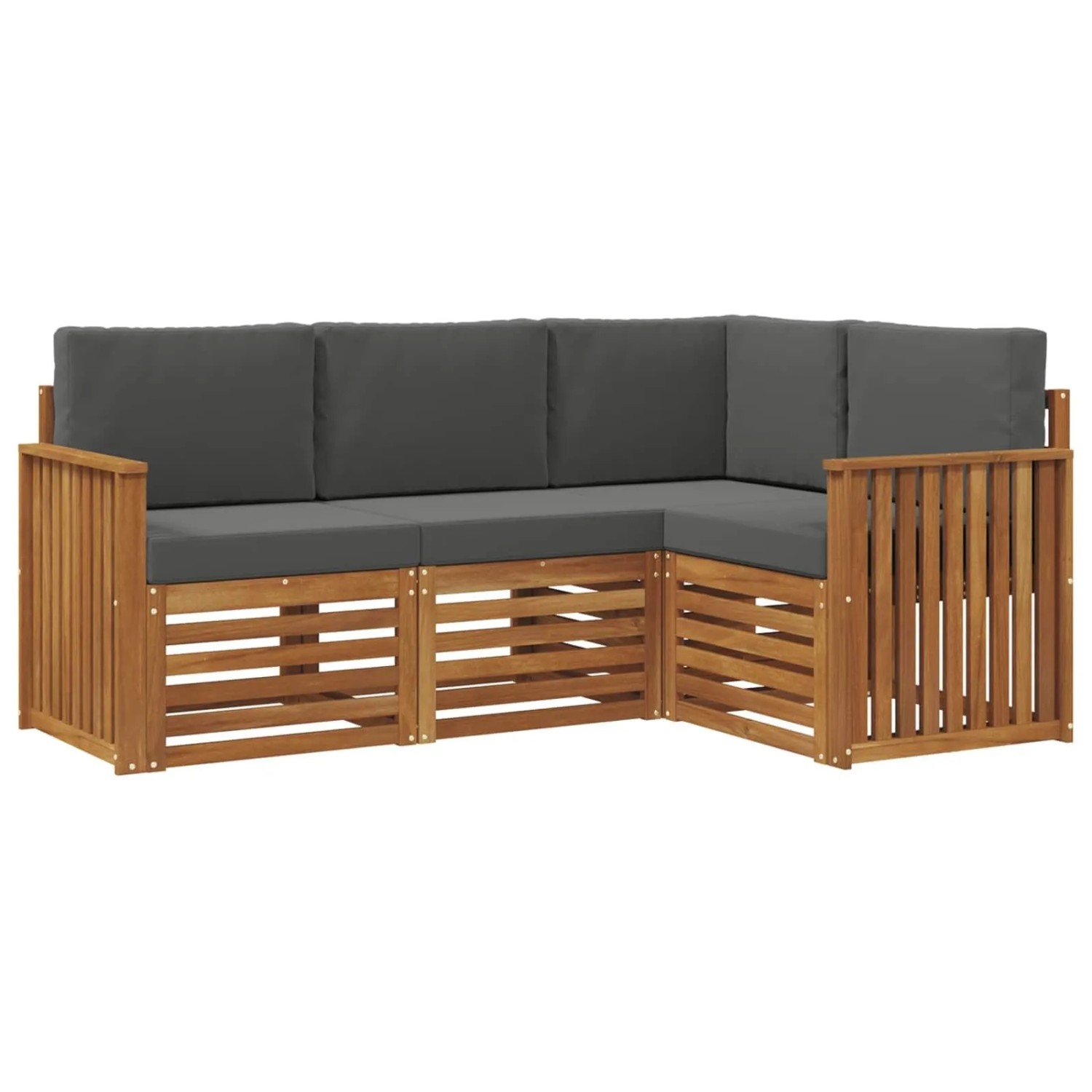 vidaXL Sofagarnituren 4 Tlg Natur und Anthrazit Massivholz Akazie 3374727