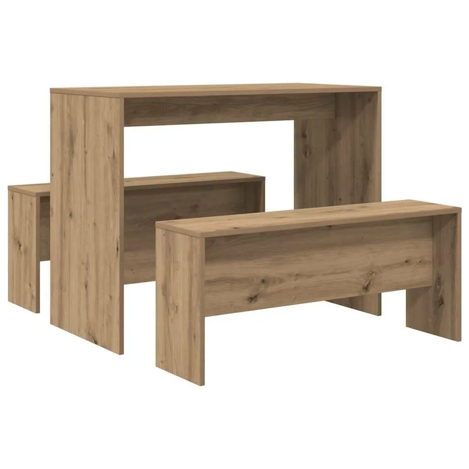 vidaXL 3 Tlg Esstisch und Bank Set Artisan-Eiche Holzwerkstoff 855539