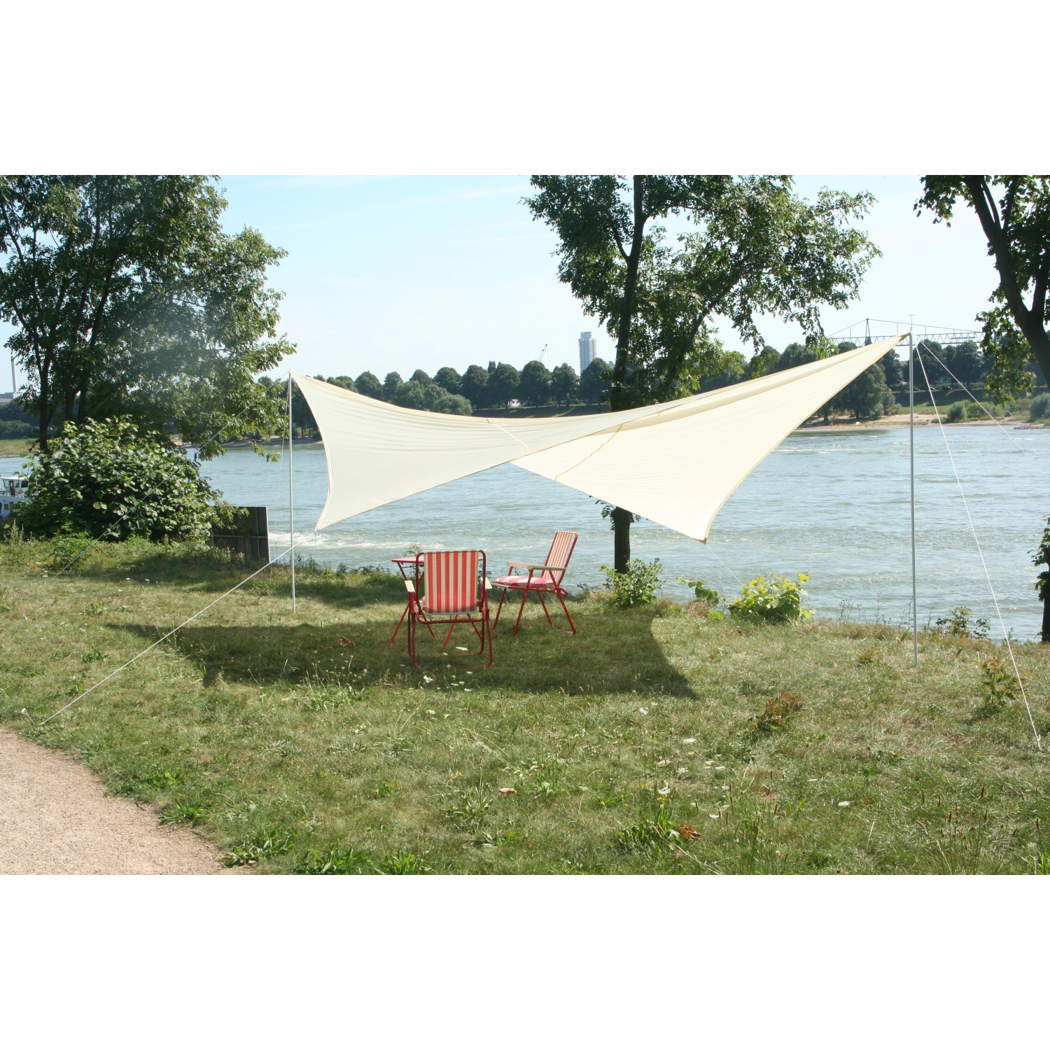 Floracord Camping Viereckssonnensegel Sand 400 cm x 400 cm