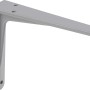 Graue OBI Schwerlastkonsole Hercules aus Aluminium, 150x125 mm, für Regalböden mit hoher Tragkraft.