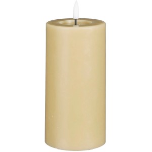 Luca Lighting LED-Kerze in Taupe, 15 cm hoch, mit Timer und warmweißem Licht.