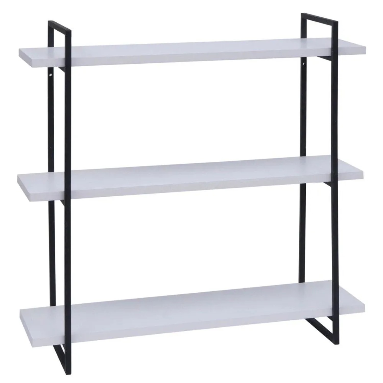 MCW Wandregal K78 60x60x18cm Weiß Metall Schwarz
