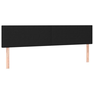 vidaXL LED Kopfteil, schwarz, 200cm breit, Stoffbezug. Modernes Paneel für Schlafzimmer.