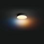 Schwarze Philips Hue Enrave S Deckenleuchte mit Dimmer und warmweißem Licht.
