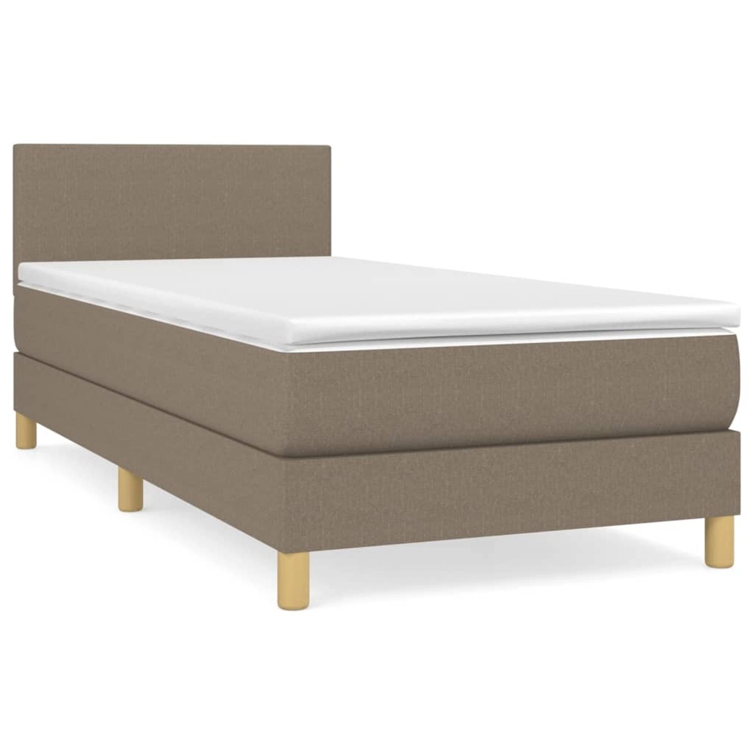 vidaXL Boxspringbett mit Matratze Taupe 100x200 cm Stoff 3140437 günstig online kaufen