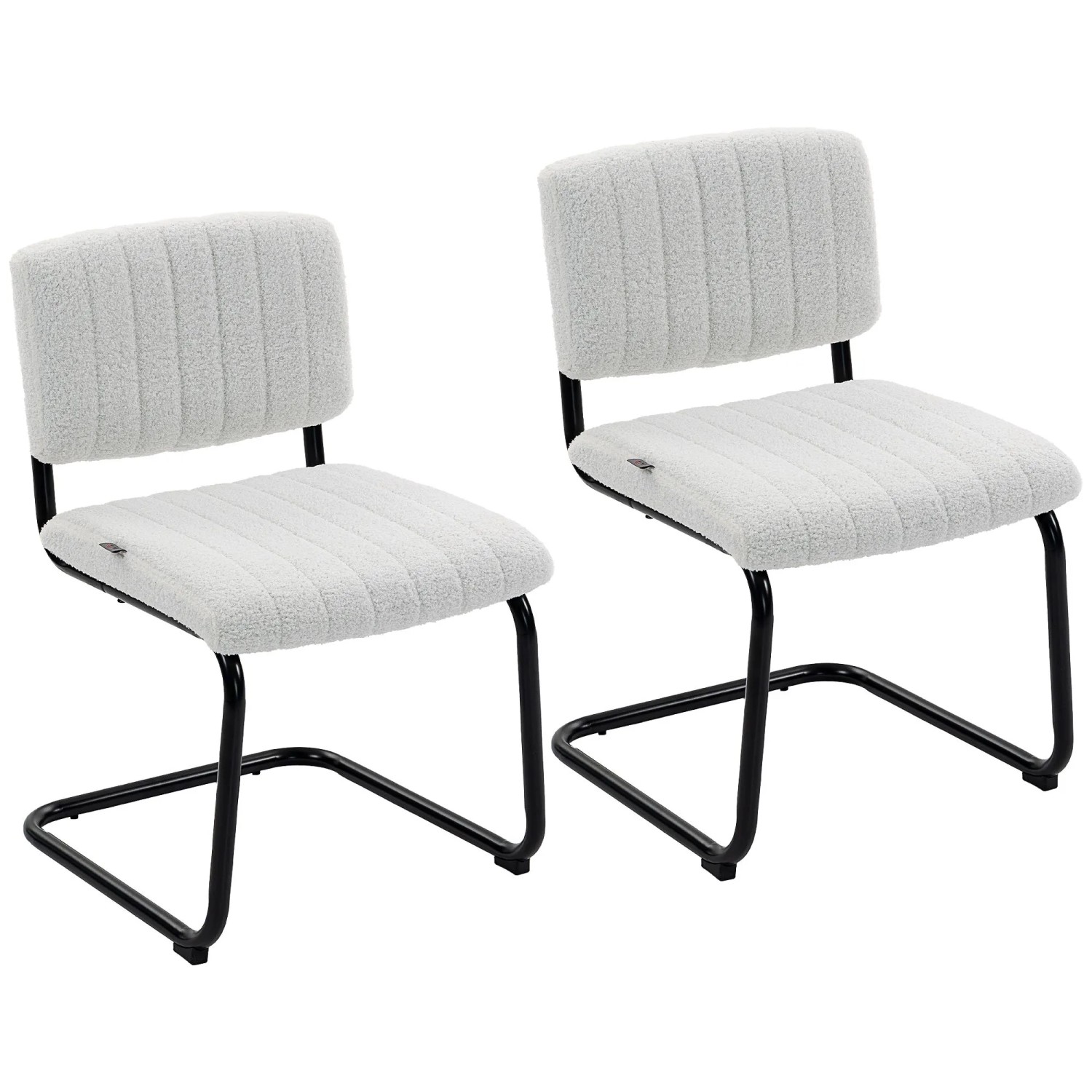HOMCOM Esszimmerstühle Polyester 55L x 48B x 76H cm Cremeweiß