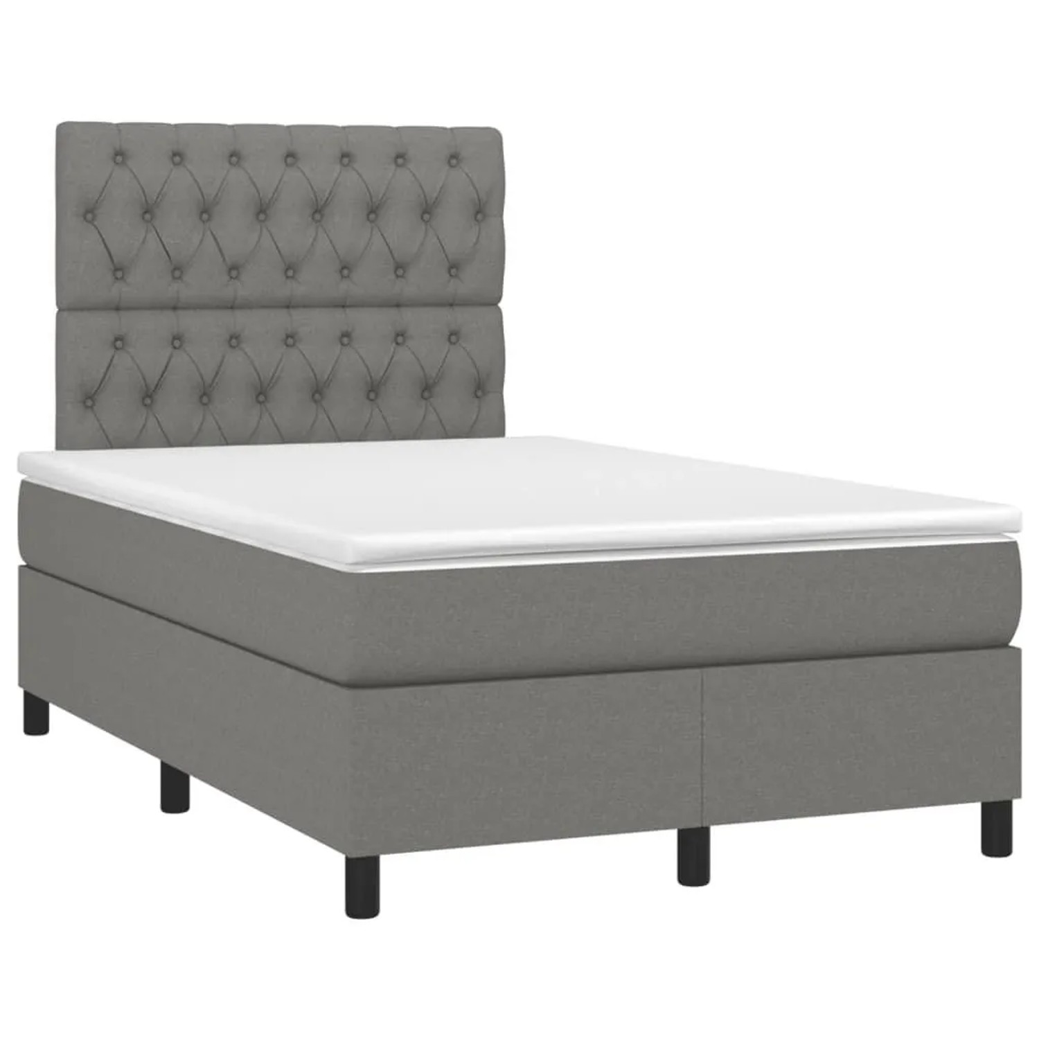 vidaXL Boxspringbett mit Matratze Dunkelgrau 120x190 cm Stoff 3269903 günstig online kaufen