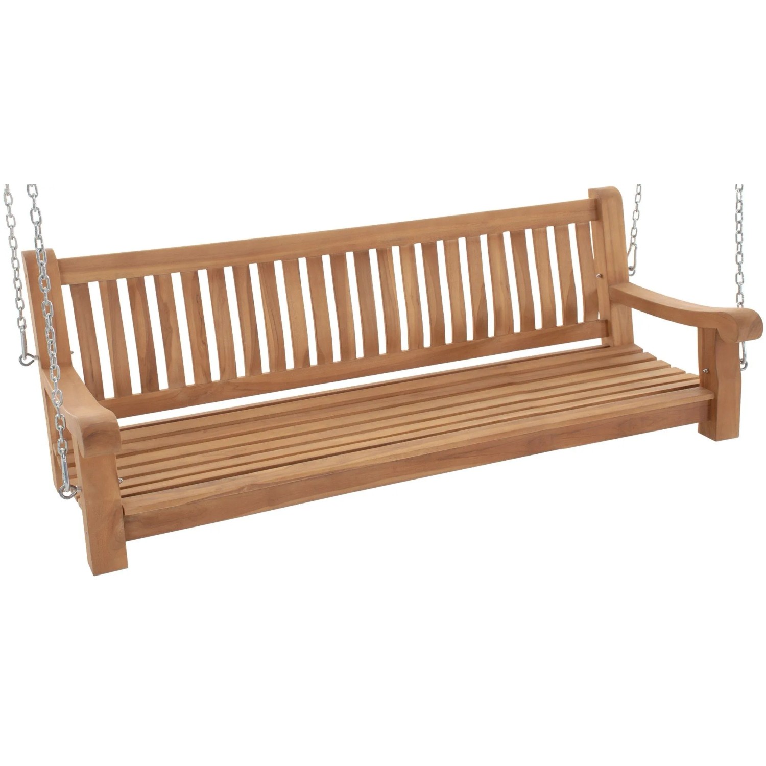 DELUKE Schaukelbank MUVER Holz Teak 180x70x62cm Hängebank Gartenschaukel Zum Aufhängen Veranda-Schaukel