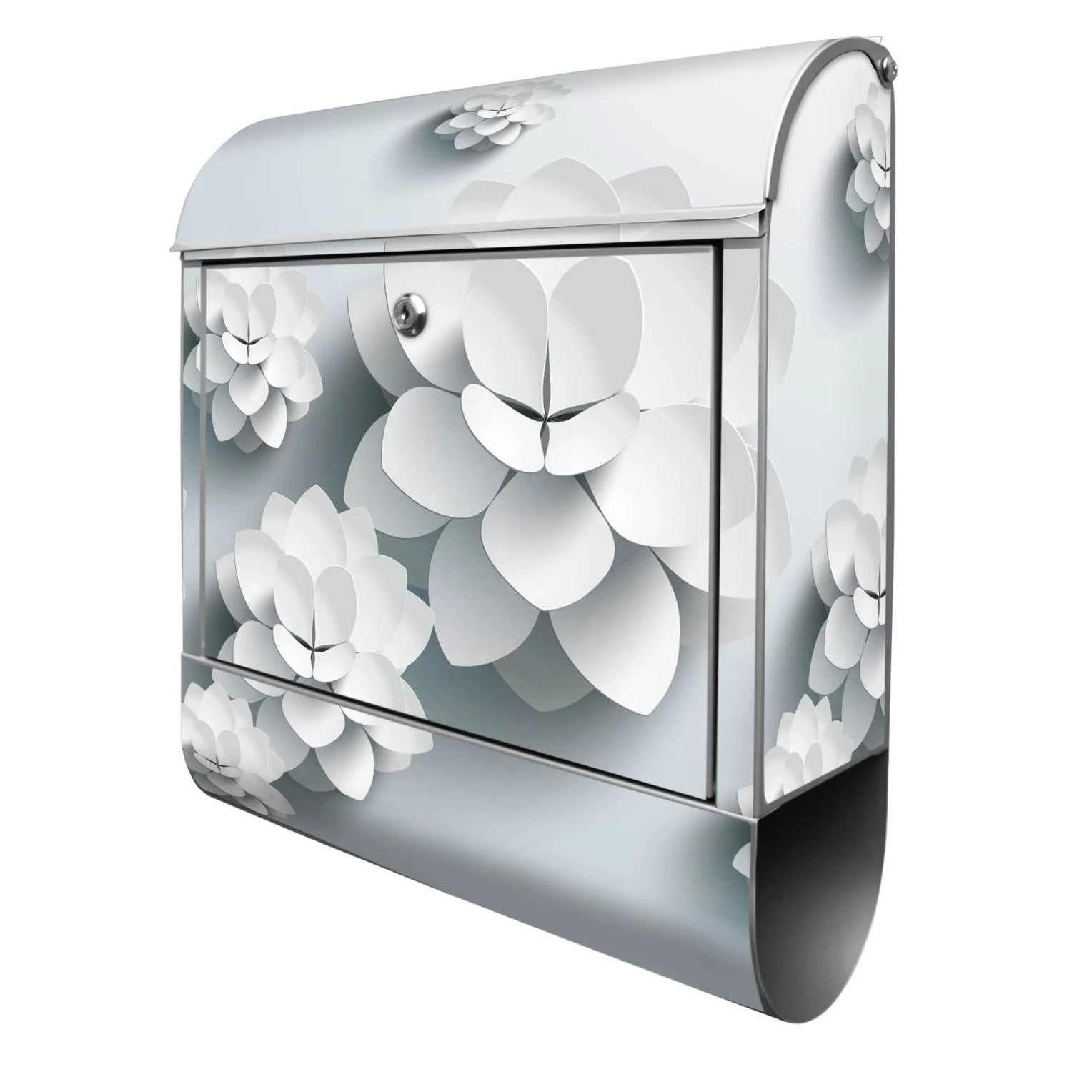 Banjado Design Briefkasten Silber Pulverbeschichtet 39x47x14cm 2 Schlüssel günstig online kaufen