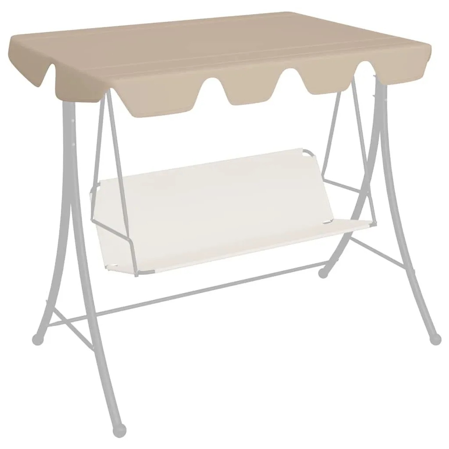 vidaXL Ersatzdach für Hollywoodschaukel Beige 150/130x105/70 cm 312097