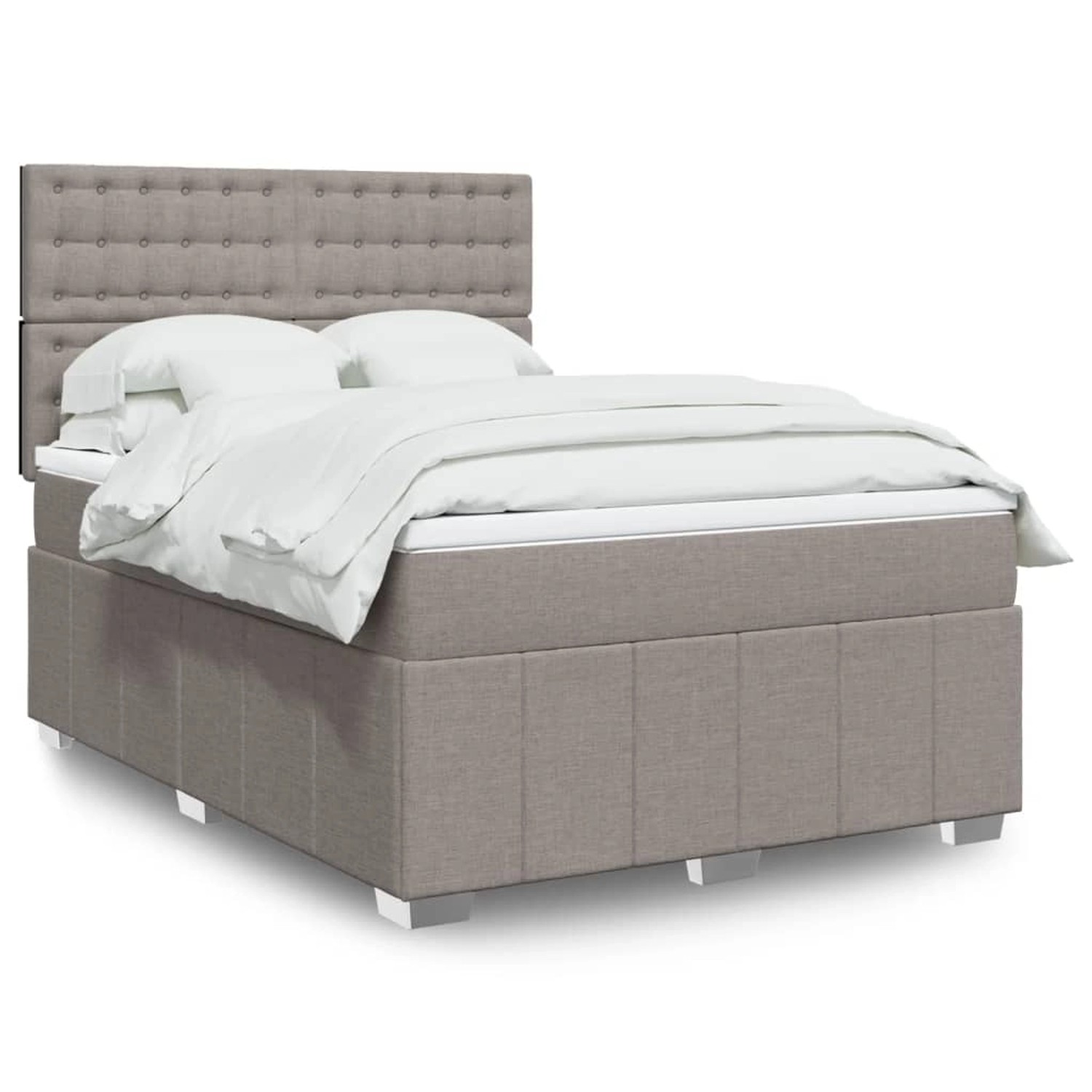vidaXL Boxspringbett mit Matratze Taupe 140x200 cm Stoff 3294009 günstig online kaufen