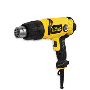 Stanley FatMax Heissluftpistole 2.000 W, gelb-schwarz, mit Düsen- und Schaberset im Koffer.