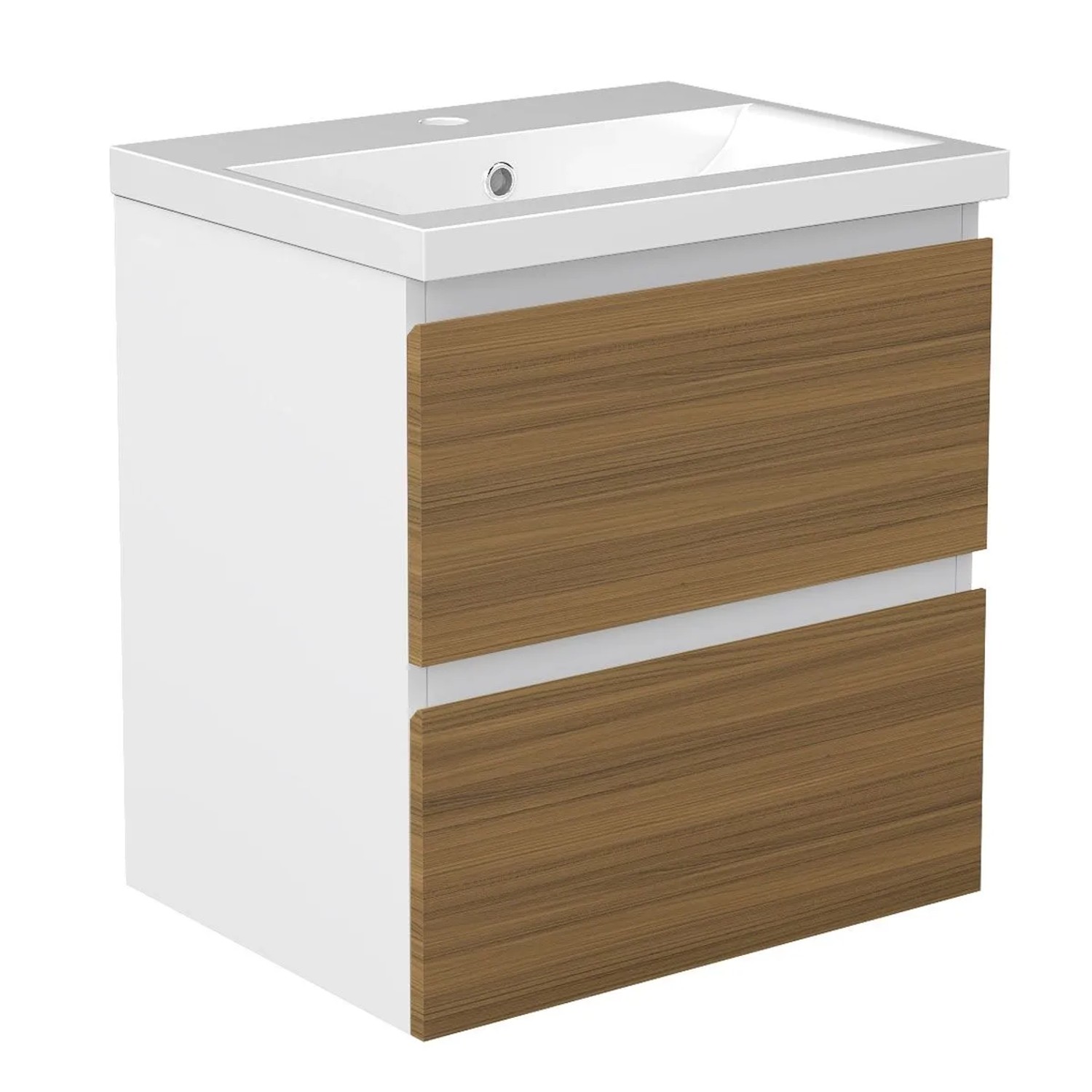 Duschspa Einzelwaschtisch MIRA 50 cm Keramik Waschbecken mit Unterschrank Softclose