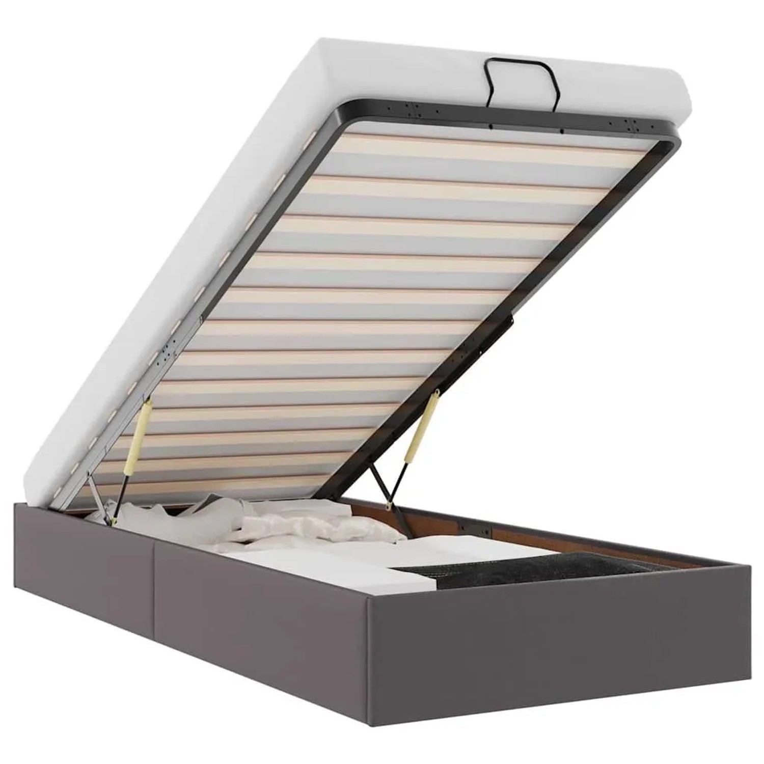 vidaXL Ottoman-Bett ohne Matratze Grau 100x200 cm Kunstleder 3310787