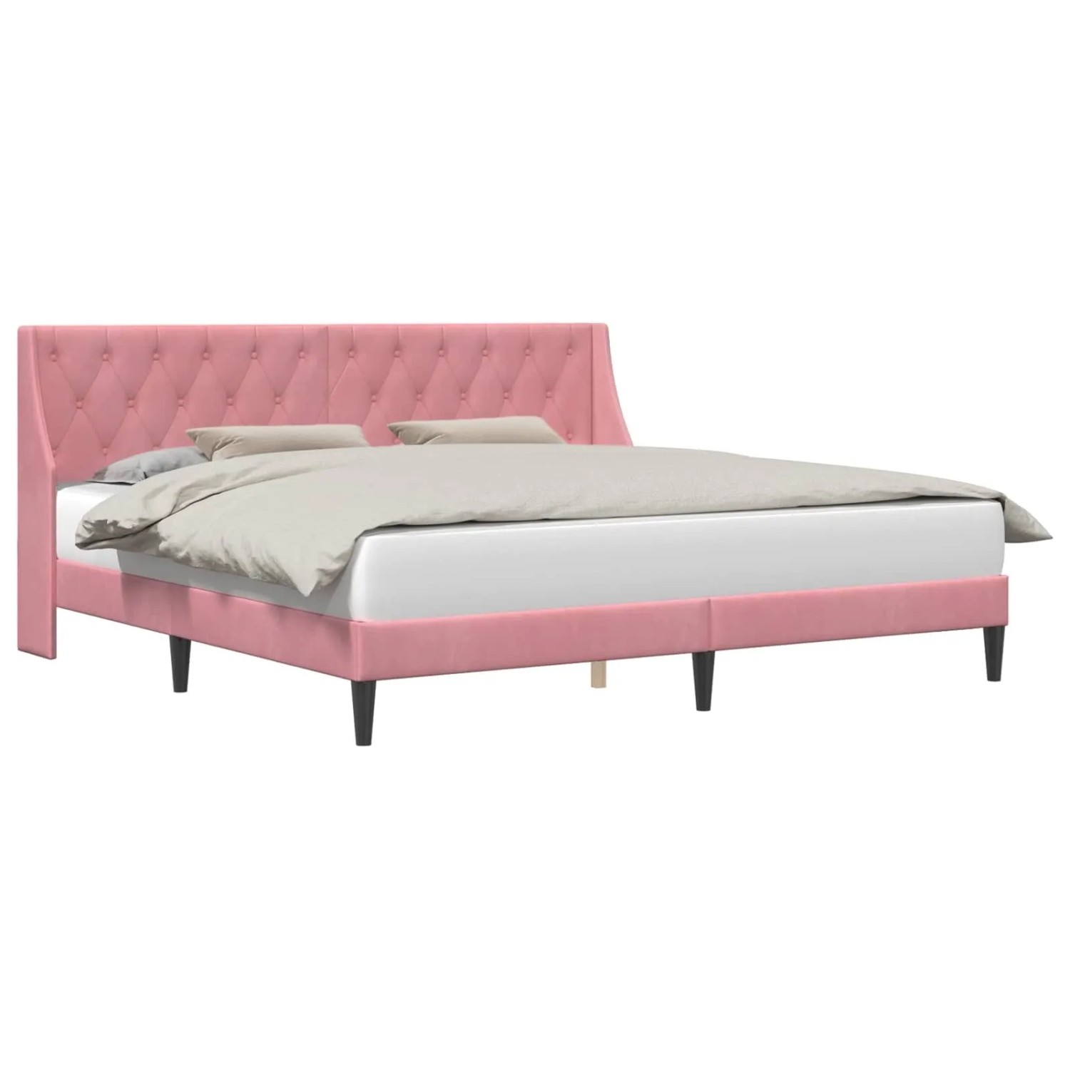vidaXL Bettrahmen mit Kopfteil Rosa 180 x 200 cm Samt 42027445