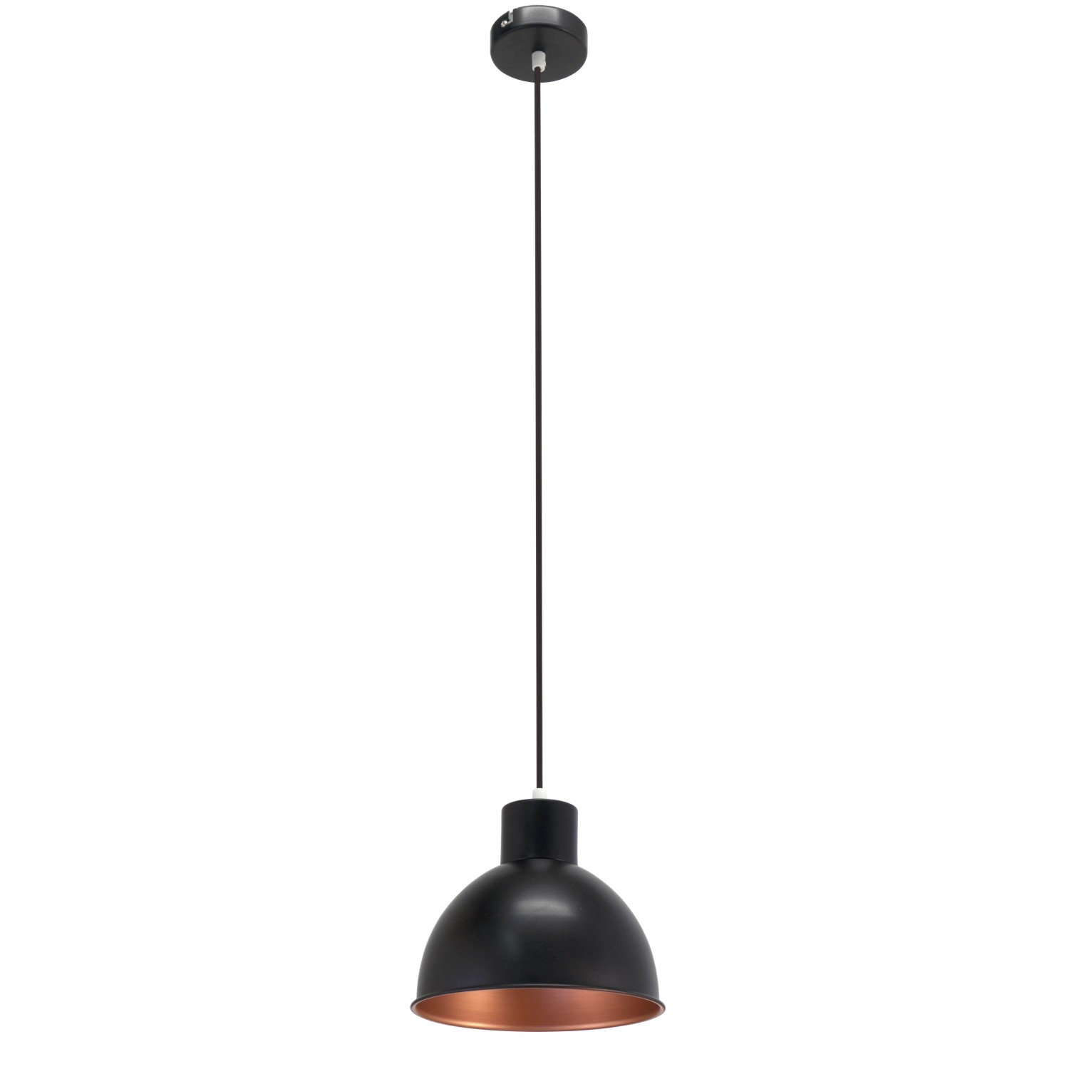 Eglo Pendelleuchte Vintage, schwarz-kupferfarbene Hängelampe für Wohnräume.