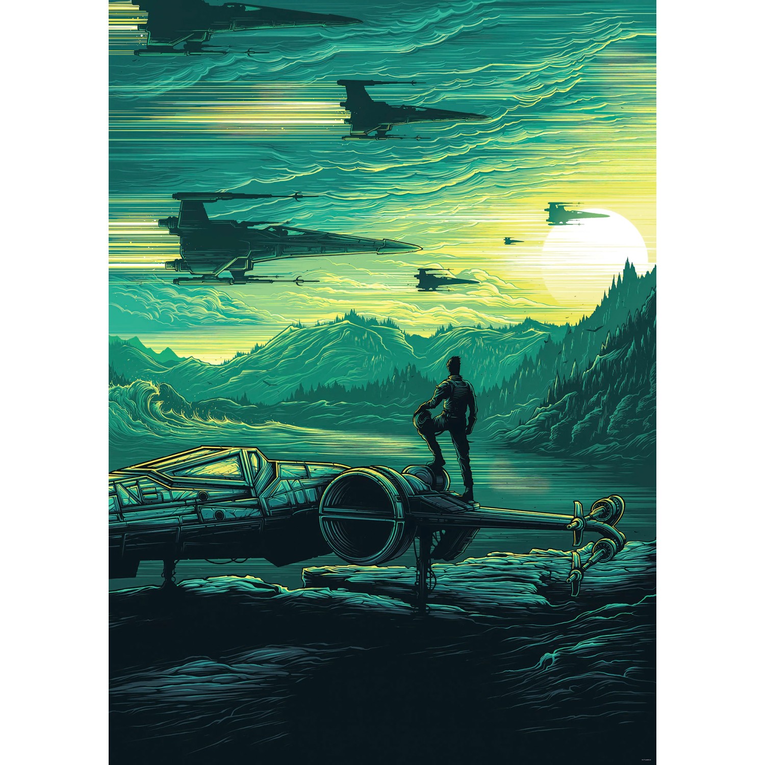 Disney Fototapete Star Wars X-Wing Grün 200 x 280 cm 612083 günstig online kaufen