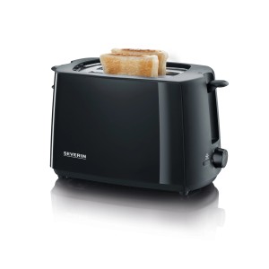 Schwarzer Severin Automatik-Toaster AT 2287 mit zwei Toastscheiben.