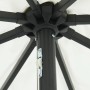 Detailansicht vidaXL Gartenparasol: Schwarzer Stahlmast, Schirmarme und manueller Neigungsmechanismus. Weißer Schirmstoff.