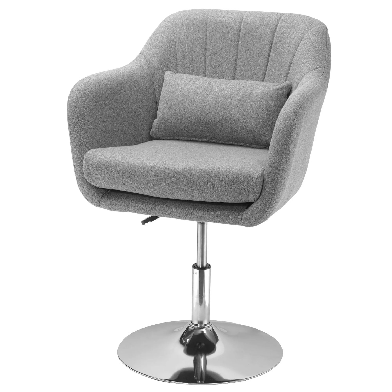 HOMCOM Relaxsessel Loungesessel mit Metallrahmen Lesesessel mit Mikrotuch (gepolstert Drehstuhl, 1-St., höhenverstellbar Loungesessel), für Schlafzimmer, Wohnzimmer, Grau