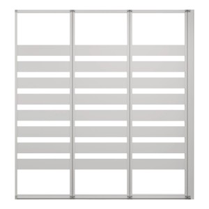 AICA Badewannen Faltwand, 130x140cm, 3-teilig, Elektrophorese Weiß, Rechtsmontage.