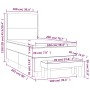 vidaXL Boxspringbett Creme 100x200cm mit Matratze und Bank, Maßeinteilung.
