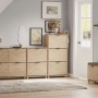 SoBuy Schuhschrank FSR214-N, Naturholz, mit 4 Klappen und Stauraum für Schuhe im Flur.