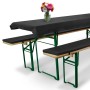 Beautissu Bierbankauflage Comfort XS Anthrazit 3-teilig für Bierzeltgarnitur mit Tischdecke und Bankauflagen.