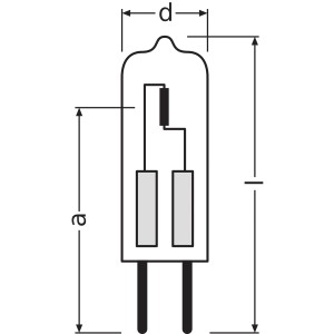 Osram Halogen-Leuchtmittel G4 Röhrenform 20 W 300 lm 3 cm x 0,8 cm