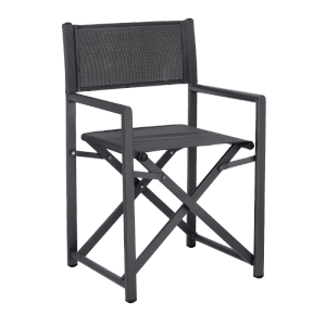 Dunkelgrauer Bizzotto Regiestuhl Taylor, 56x48 cm, klappbarer Gartenstuhl für Balkon & Terrasse.