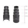Bauheld Staubsaugeradapter, 3er Set, schwarz, mit Größenangaben für Staubsauger Zubehör.