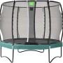 Grünes EXIT Allure Premium Trampolin Ø 305 cm mit Sicherheitsnetz.