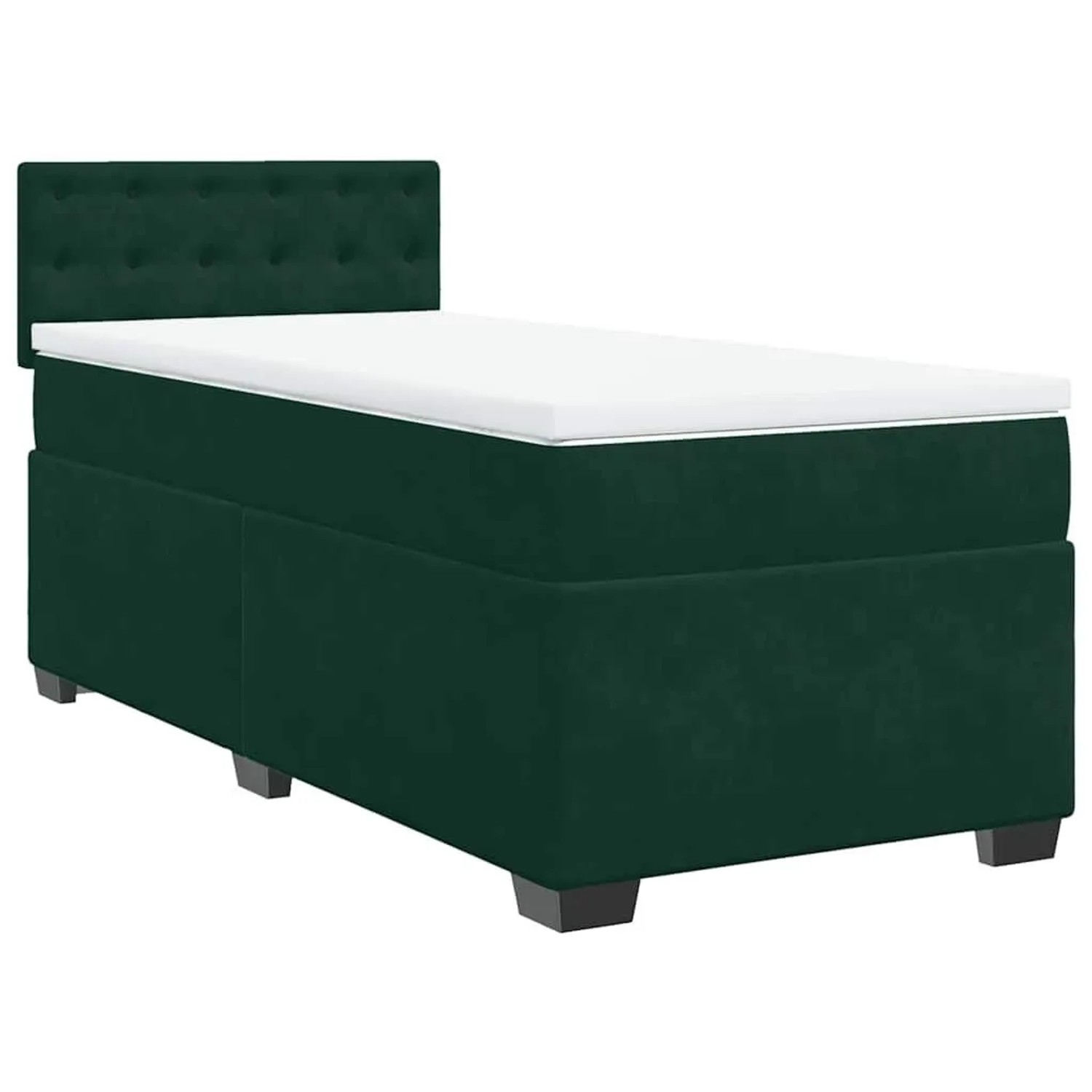 vidaXL Boxspringbett mit Matratze Dunkelgrün 100x200 cm Samt 3286249 günstig online kaufen