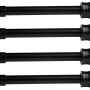 4er-Pack schwarze Klemmstangen mit Schraubtechnik, 40-60 cm, für Gardinen und Fensterdekoration.
