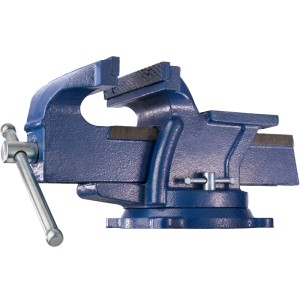 Tectake Schraubstock  Aus Gusseisen Mit Amboss  33 x 15 x 17 cm Blau