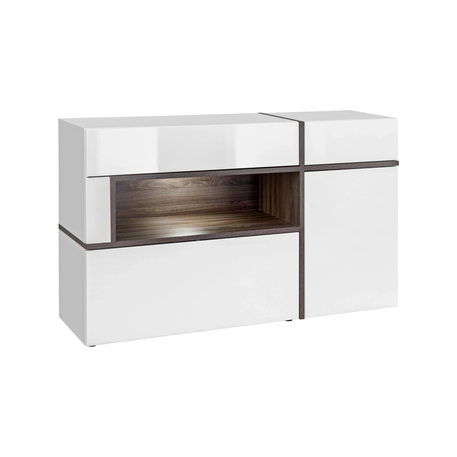 Premium Living Sideboard Cross Weiß/Ulmefarben