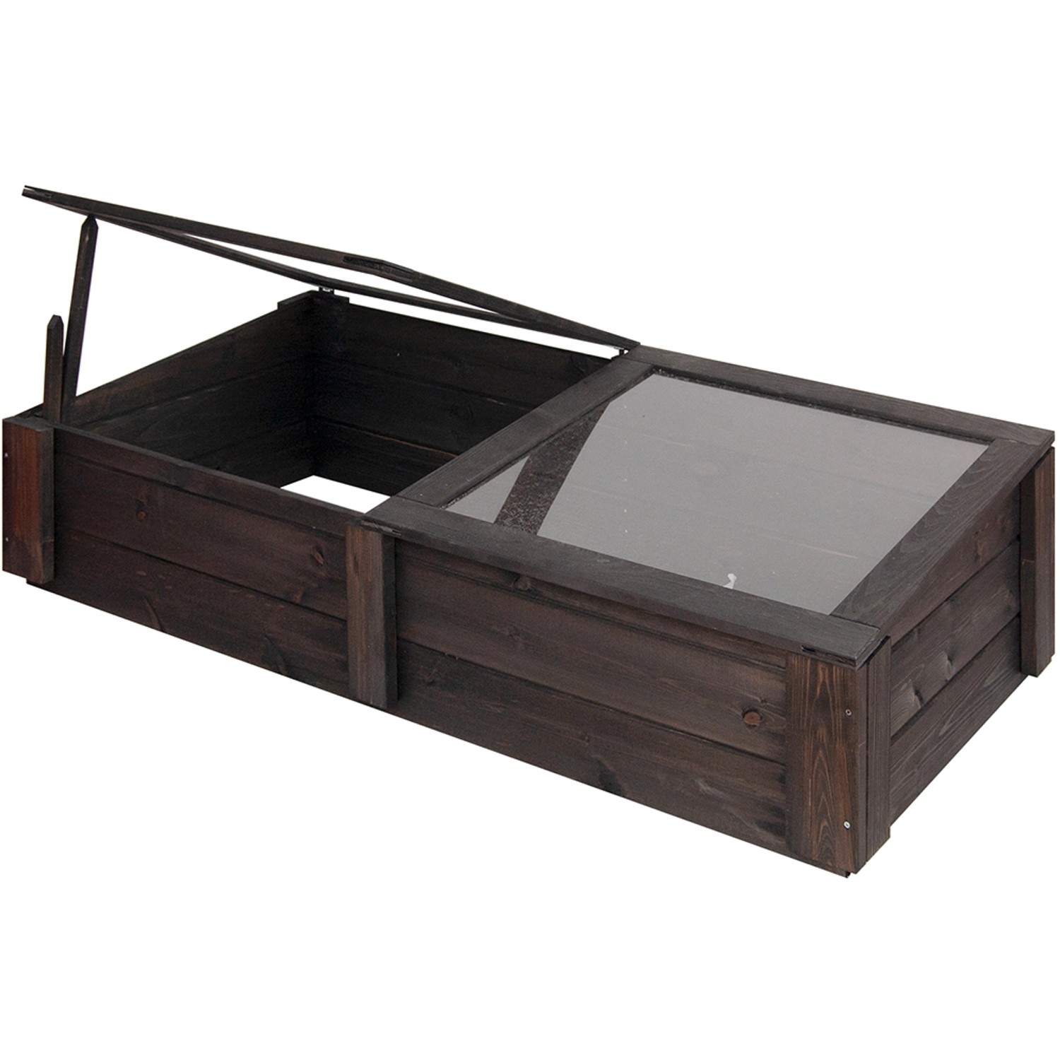 Andrewex Frühbeet-Aufsatz für Hochbeete Anthrazit 142 cm x 68 cm FSC®
