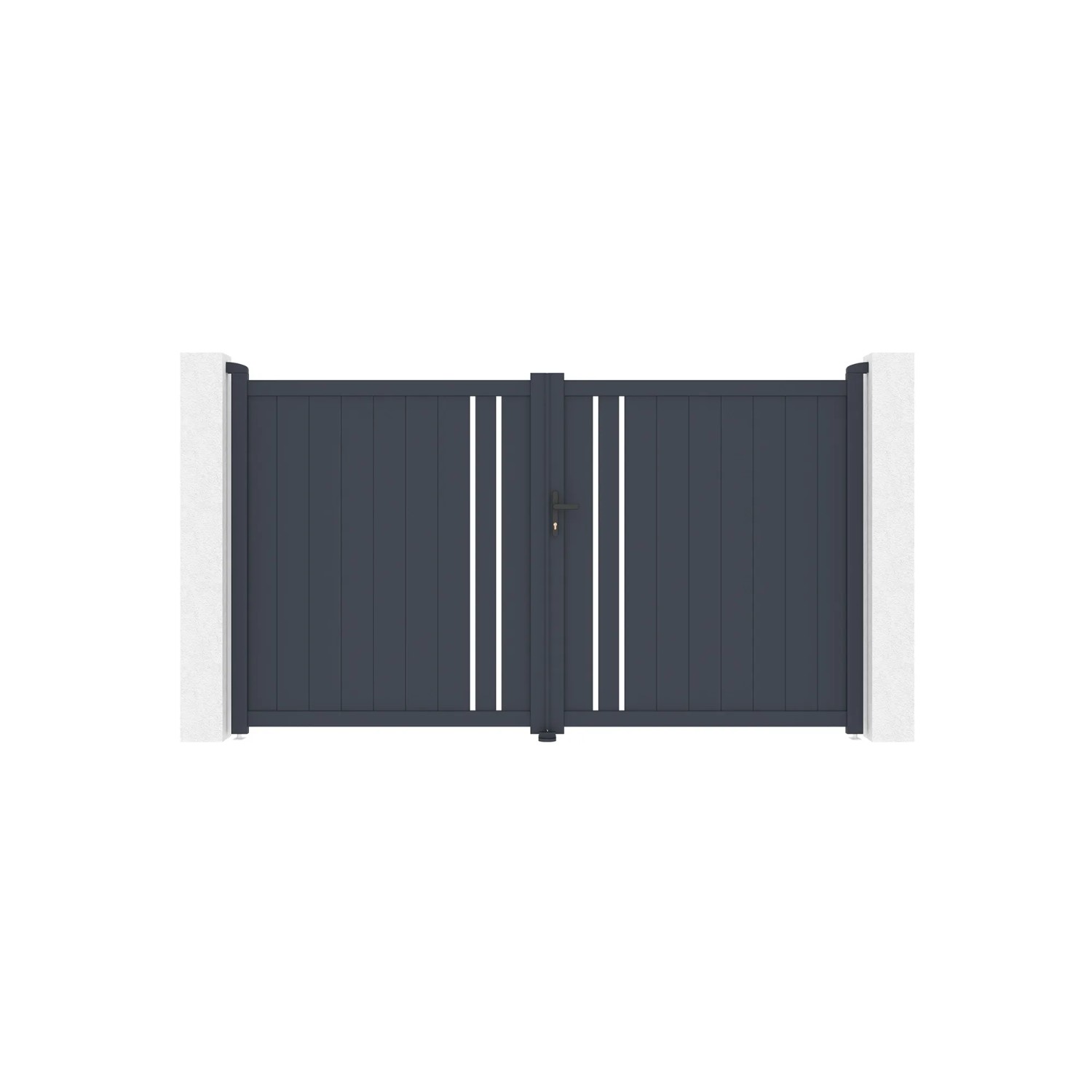 Casanoov Verstellbares Drehtor Breite Giona 300x180cm Grau Aluminium