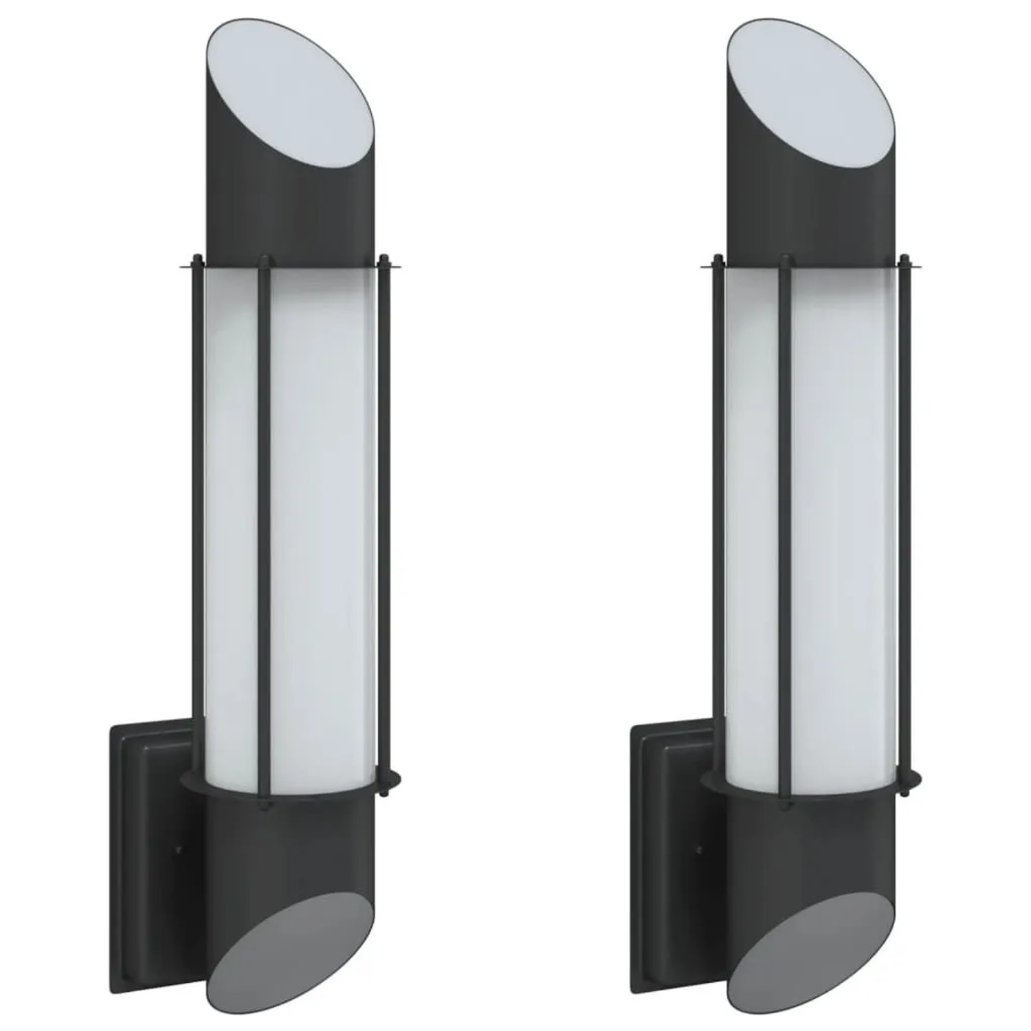 vidaXL Außenwandleuchten 2 Stk Schwarz Edelstahl 4006295