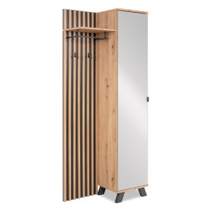 Homestyle4u Garderobe Flurgarderobe mit Spiegel Flurmöbel Garderobenpaneel
