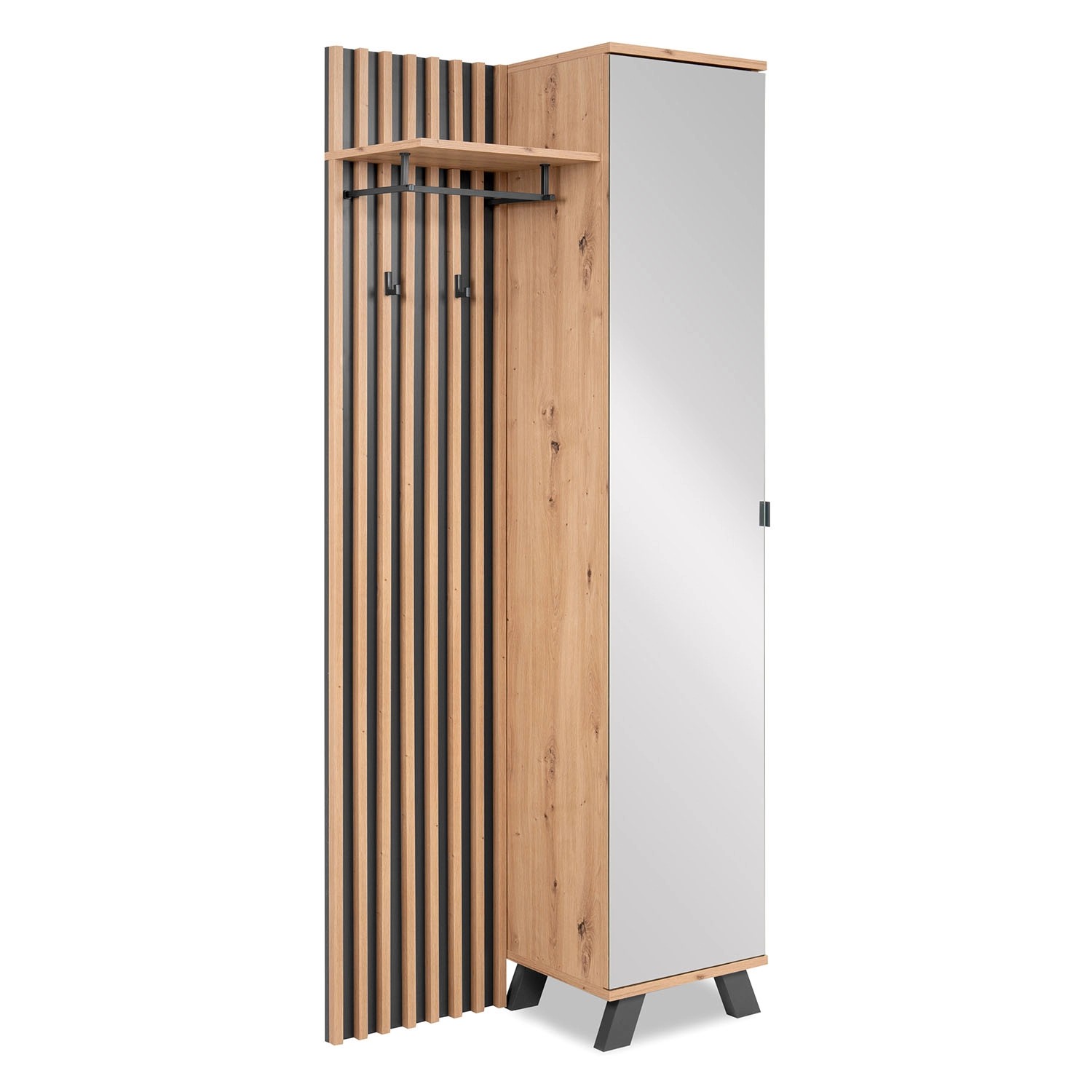 Homestyle4u Garderobe Flurgarderobe mit Spiegel Flurmöbel Garderobenpaneel günstig online kaufen