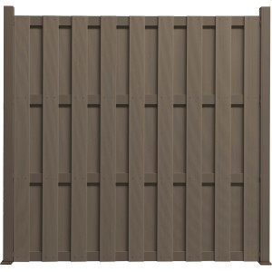 Elephant WPC Bohlenzaun Color Line, braun, 180x180 cm. Sichtschutzzaun aus WPC.