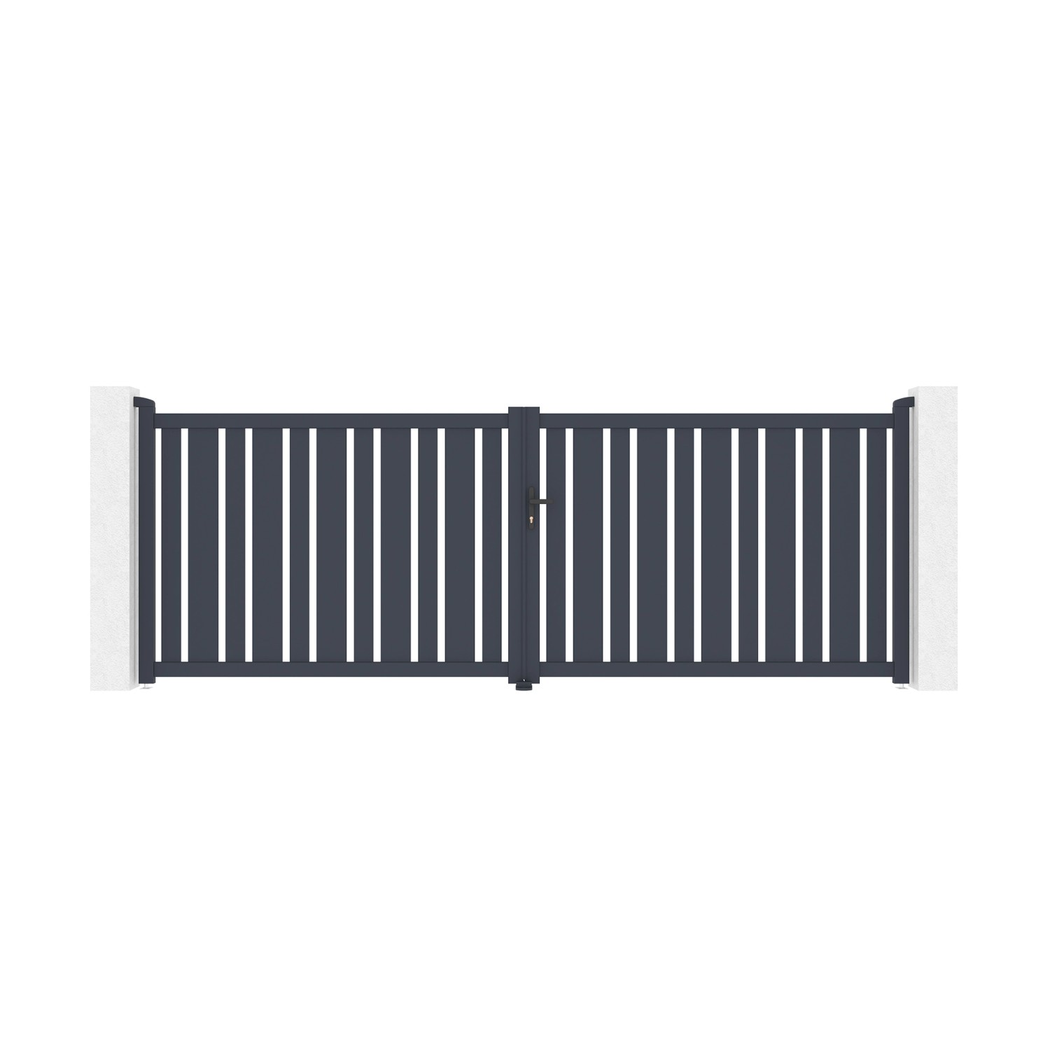 Casanoov Flügeltor 4X1 4M Veymont & 2 Eifel Pfosten H 166Cm Grau günstig online kaufen
