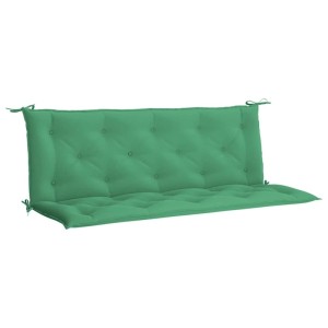 Grüne Gartenbank-Auflage aus Oxford-Gewebe, 150 cm, mit Steppung und Bindebändern. Wasserabweisendes Sitzkissen.