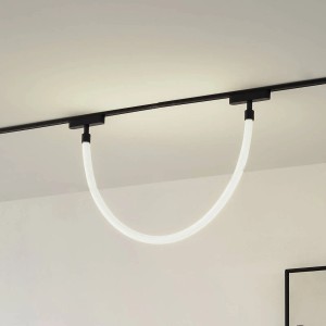 Moderne Lindby LED Deckenleuchte Lumaro, weißes Textil, 1-flammig für Wohnzimmer.