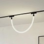 Moderne Lindby LED Deckenleuchte Lumaro, weißes Textil, 1-flammig für Wohnzimmer.