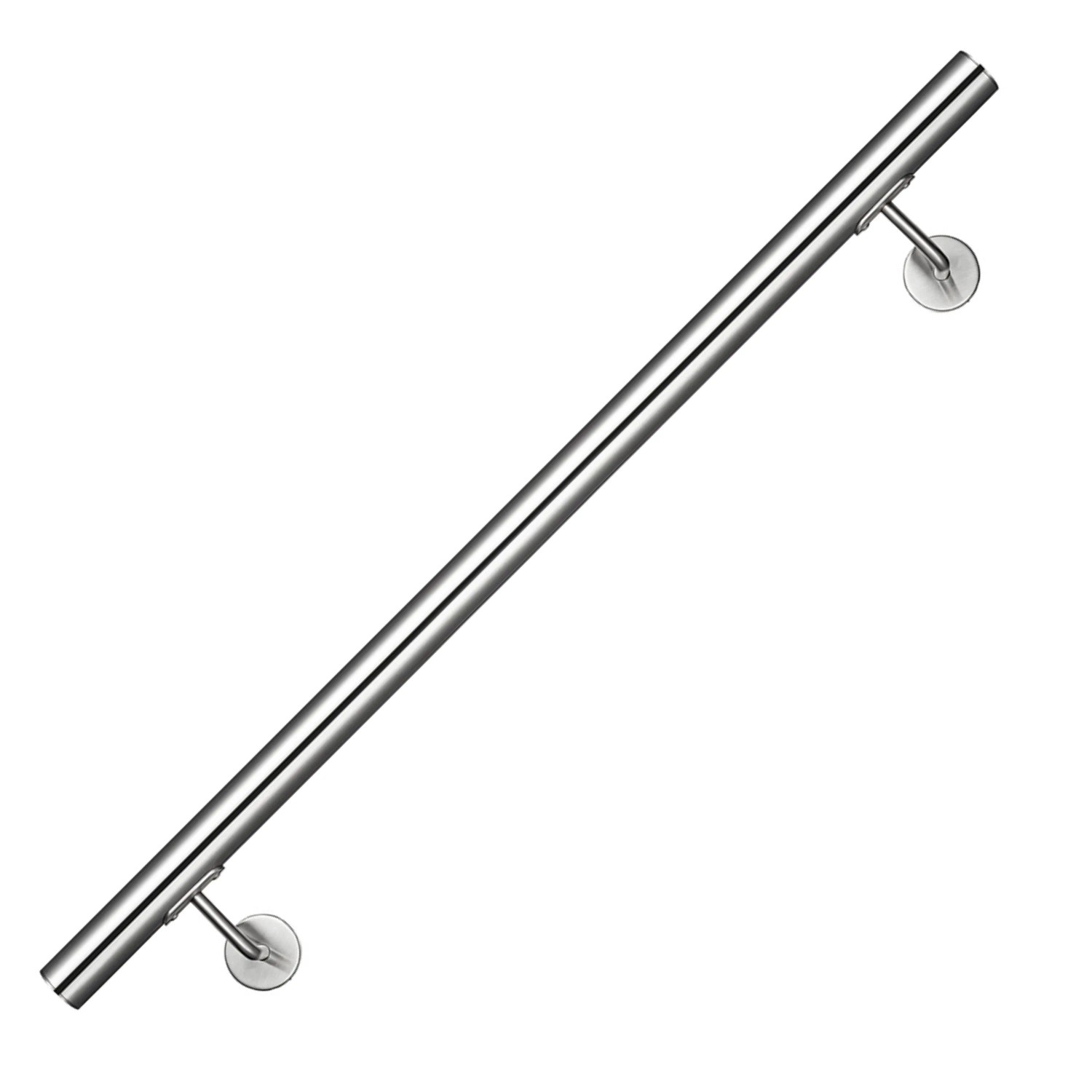 AICA Handlauf Komplettset Edelstahl 100 cm Silber inkl. Befestigungsmaterial