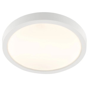 Weiße, runde LED Deckenleuchte Jade, Ø 27,5 cm. Flaches Design mit hellem, gleichmäßigem Licht. IP44 für Bad geeignet.